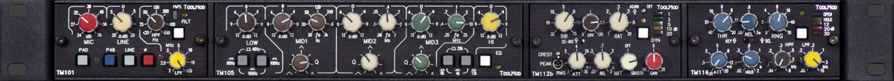 ToolMod Channel Strip with Noise-Gate in 1U high Frame