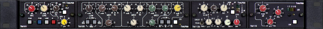 ToolMod Channel Strip with Limiter in 1U high Frame
