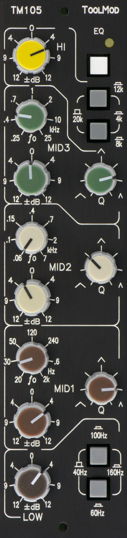 Equalizer with 12 dB Control Range, vertical Version