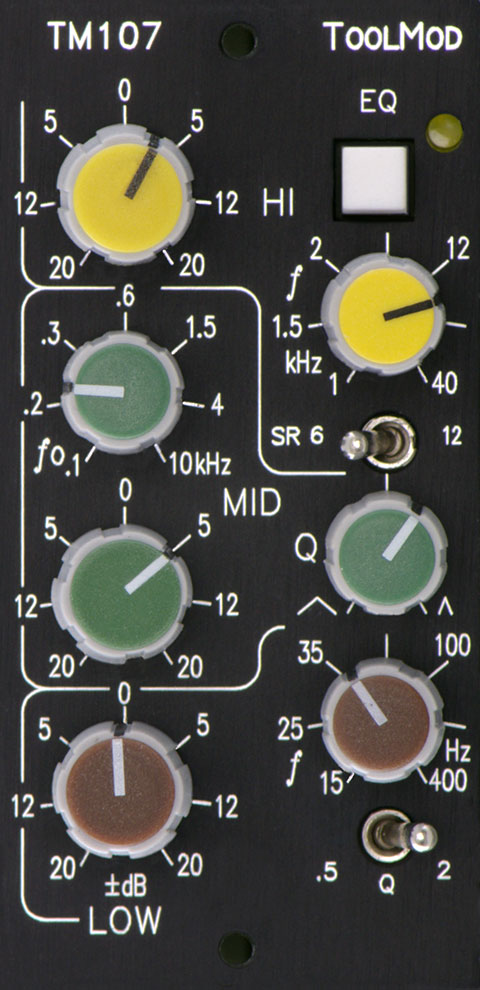 3 Band Equalizer with 20 dB Control Range, vertical Version