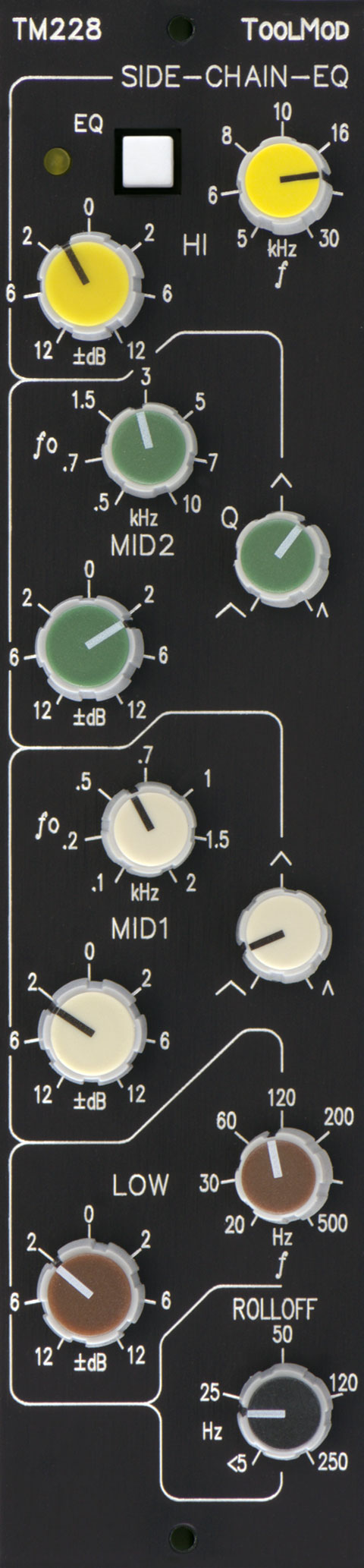 4-Band Stereo Side-Chain Equalizer, vertical Version