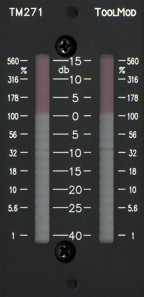 Stereo Peakmeter, 2U Format, vertical Version